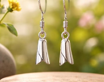 Sterling Silver Snowdrop Earrings | January Birth Flower, Symbol of Hope