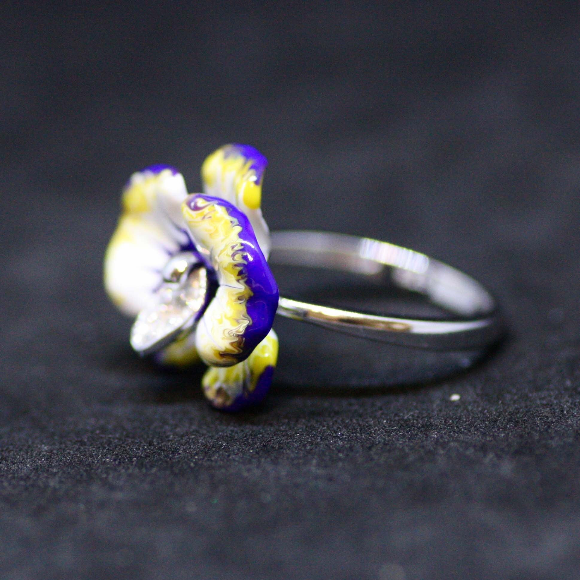 Anello In Argento Placcato Oro Con Zirconi Di Cinque Colori - Foto 10