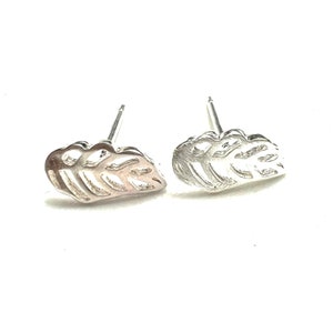 Tiny Leaf Stud Earrings Sterling Silver 925 , Birth, Rebirth