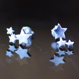 Small Shooting Star Earrings Solid Sterling Silver 925 , Little Girl Earring , Small Studs