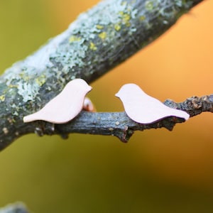 Tiny Bird Earrings Gold or Rose Gold , Little Girl Earrings , Minimalist Jewelry , Chickadee