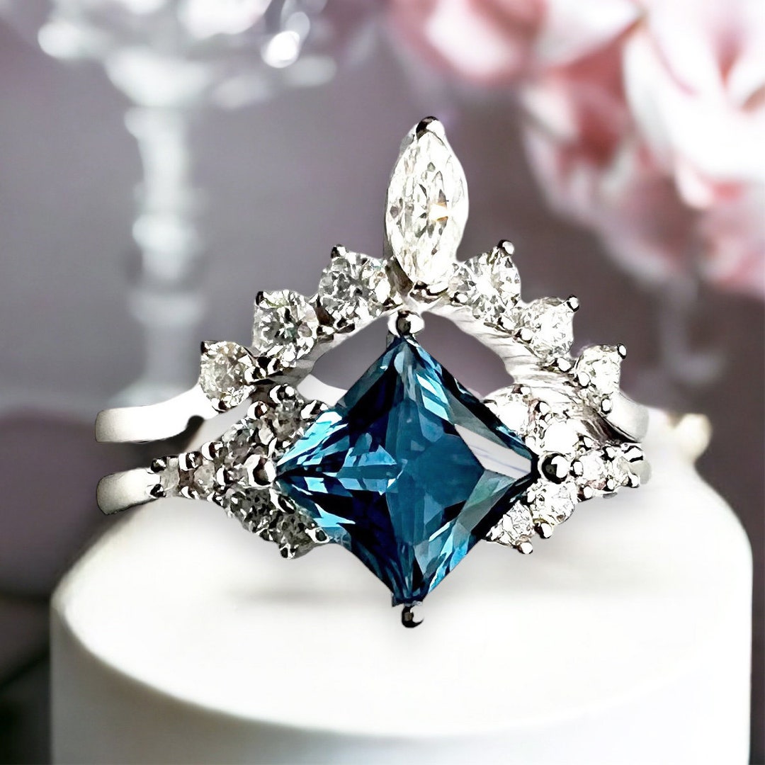 Lab Made London Blue Topaz Ring Solid Sterling Silver 925 , December ...