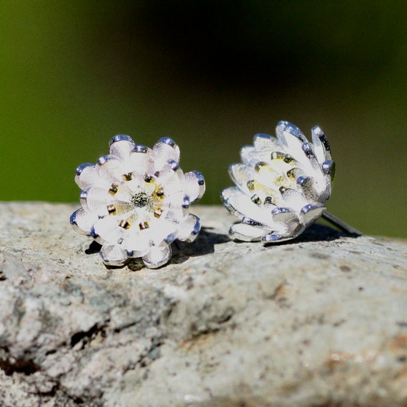 Magnolia flower earrings deals
