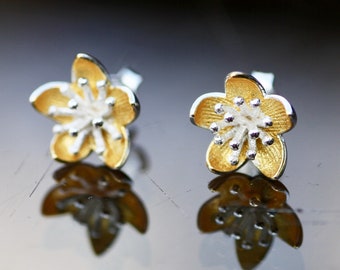 【STONEHENgE】Love Duet〜Silver Flower Earrings SA25A82U Suzy Levian Sterling Silver Pink Sapphire and Diamond Accent