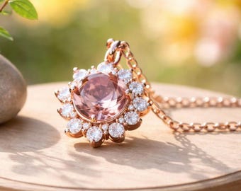 Color Change Diaspore Pendant 18K Rose Gold Vermeil