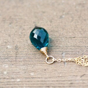 Paraiba Turmalin Anhänger 14k Gold Filled, Oktober Geburtsstein Bild 7