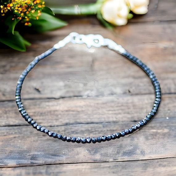 1 Pc Fengbaowu Natural Black Spinel Bracelet Faceted Bead 925 Sterling  Silver Crystal Healing Stone Jewelry Gift Women - Bracelets - AliExpress