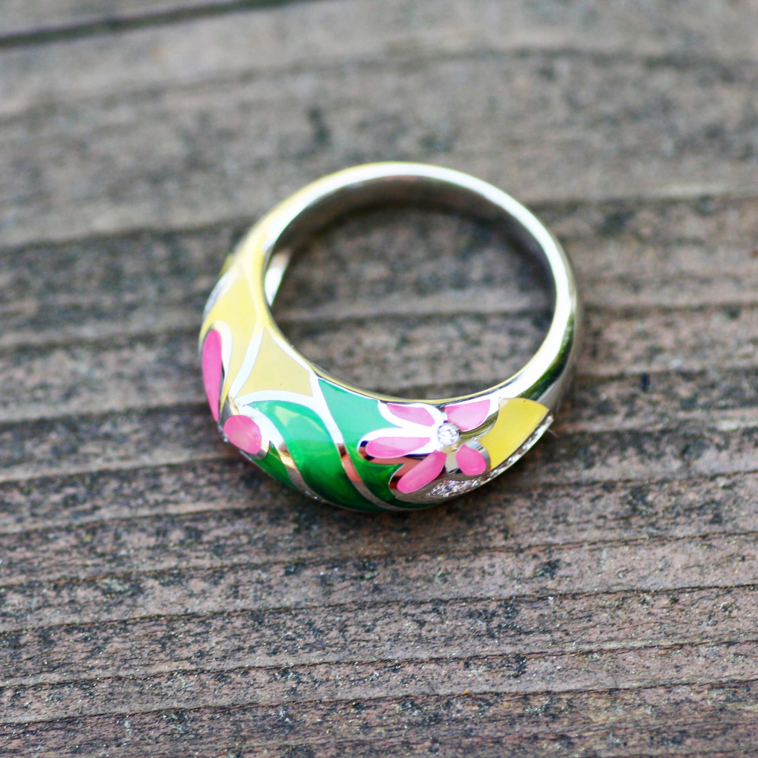 Anello Da Dito A Punta Fior Di Plumeria Argento 925 Misura 3 Mm Gioiello Hawaii - Foto 2