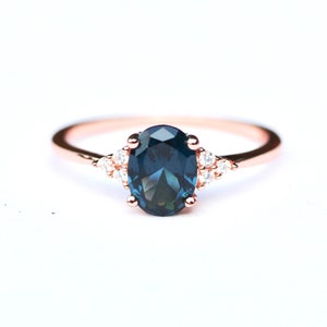 Stunning London Blue Topaz Ring Rose Gold  , December birthstone