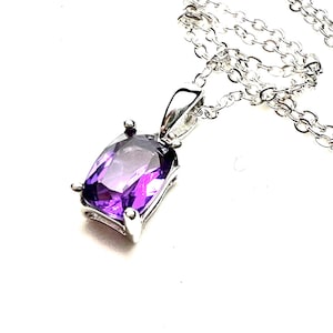 Just Lovely: Small Natural Amethyst Pendant Sterling Silver 925 , February Birthstone