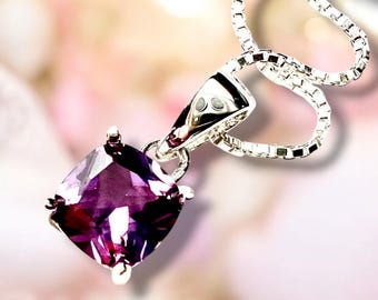 Color Change Alexandrite Pendant, Sterling Silver, June Birthstone