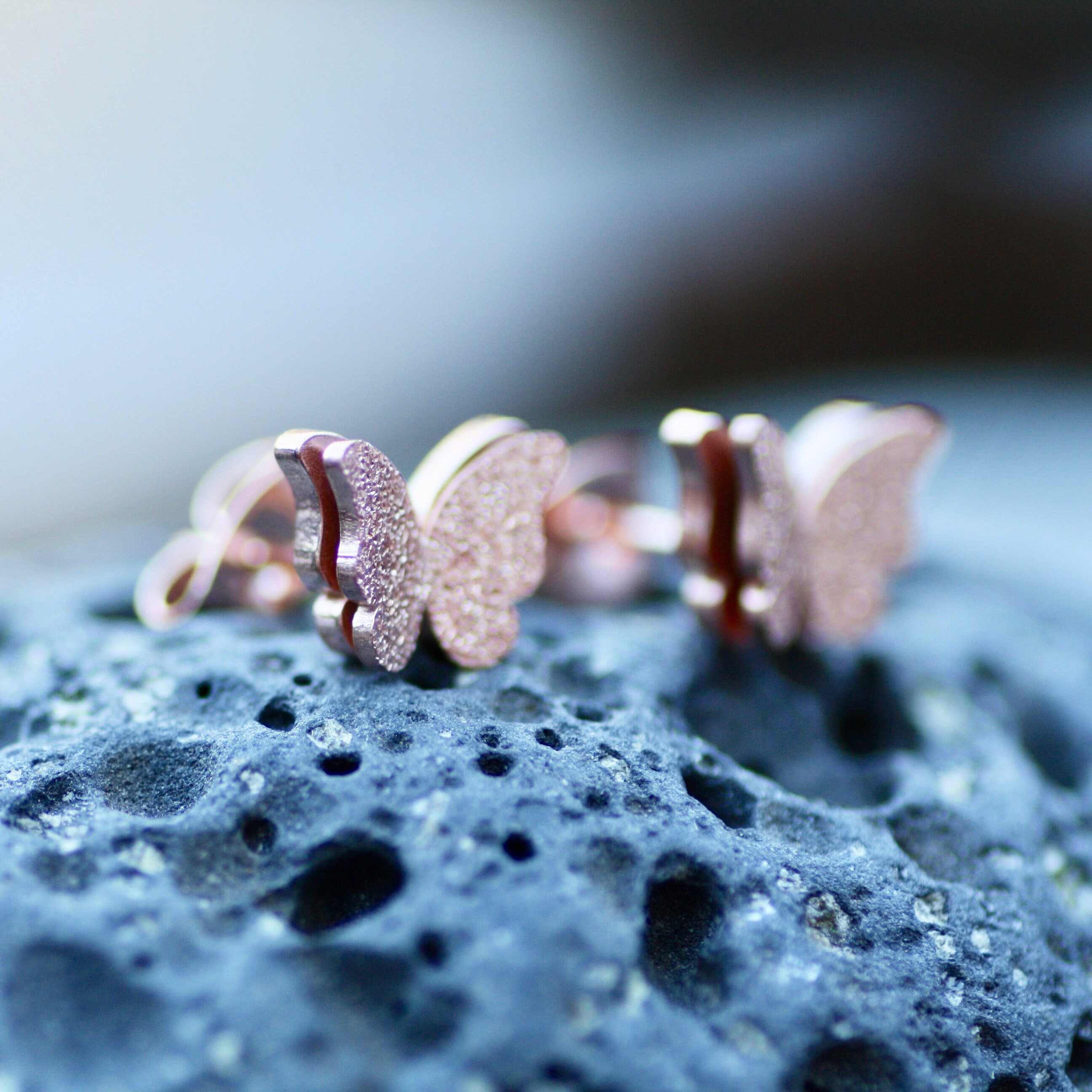 Orecchini a Farfalla in Argento Sterling 925 Borchie Orecchini