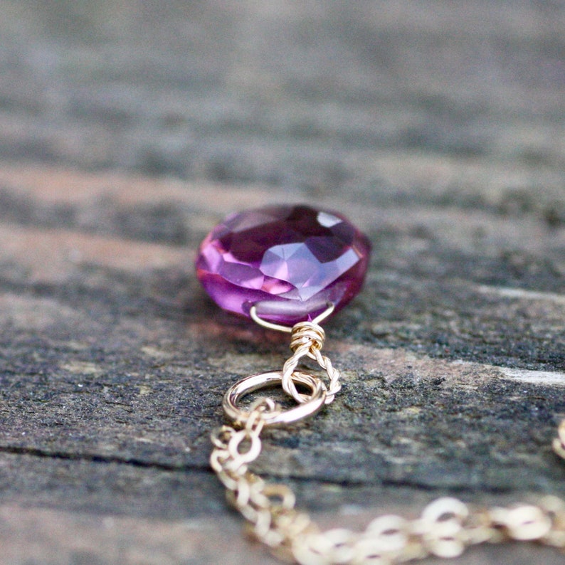 from Canada Heart Briolette Small Plum Kunzite Pendant 14k Gold Filled