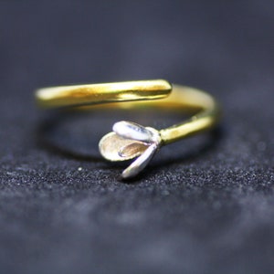 Snowdrop Flower Ring Sterling Silver 925 Gold