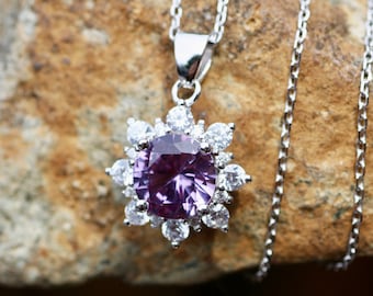 Farbwechsel Alexandrit Anhänger Handgemacht in Sterling Silber 925, Juni Birthstone