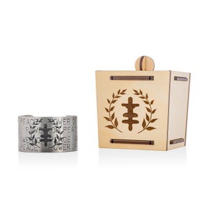 Thicc Power of Peace Logo Stainless Steel Cuff Bracelet