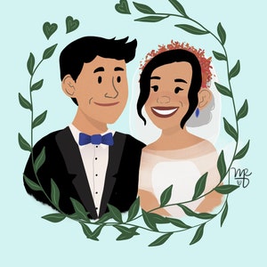Custom Wedding Portrait | Wedding Illustration | Newlyweds Gift | Couples Portrait | Custom Wedding Gift | Anniversary Gift