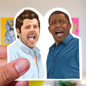 Shawn and Gus Psych Sticker – TV Show Vinyl Sticker, Detective Fan Art, Pop Culture Collectible Gift