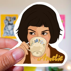 Pegatina de Amelie, pegatina brillante, pegatina para portátil, pegatina para Hydroflask, mate, brillante, holográfica, pegatina