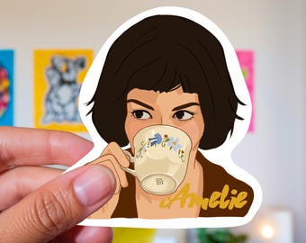 Amelie sticker, glossy sticker, laptop sticker, hydroflask sticker, matte, glossy, holographic, sticker