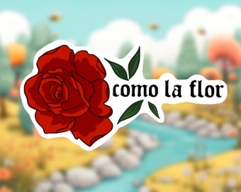 Como la flor, selena quintanilla, tejano, mexican, music, tattoo, roses, glossy, matte, holographic, water bottle, waterproof, sticker