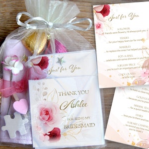Bridesmaid gift set, personalised bridesmaid thank you/proposal gift bag, bridesmaid or maid of honour survival kit,  wedding day gift set