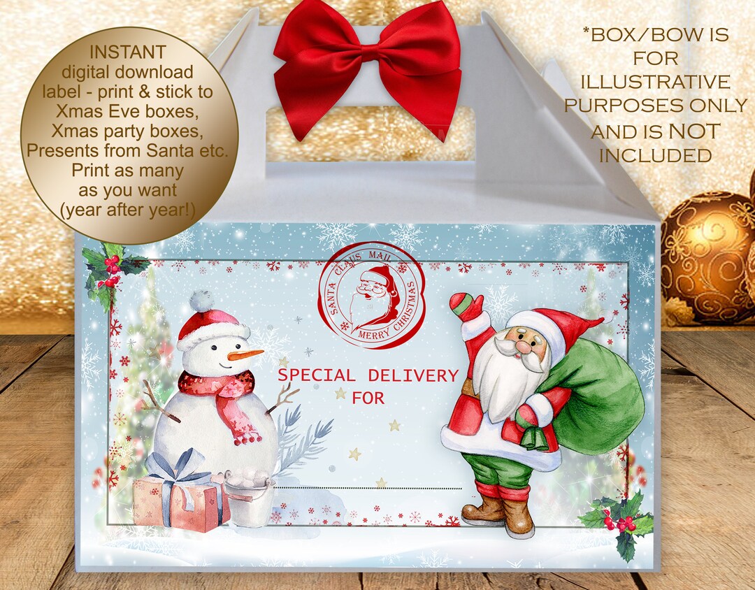 Christmas Party Gift Box Labels Christmas Eve Label for Gift Etsy