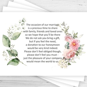 Sophie Gift Poem (versión larga), poema de deseo de dinero de boda, tarjeta de poema de regalo, rosas ruborizadas, dalia, descarga digital INSTANTE, tamaños de archivo del Reino Unido y EE. UU.