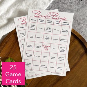 Ballet Core Wedding Shower Bingo z 25 minimalnymi kartami, pomysł na grę Bubbly Bridal Brunch Party, karty do francuskiego estetycznego polowania na śmieci RGD1