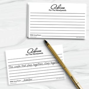Klassische Hochzeits-Guten-Wünsche-Karten, modernes Design Rat Karten Hochzeit, kreative Gästebuch druckbare Karten, ein Tag, um sich an Aktivitäten zu erinnern BW1