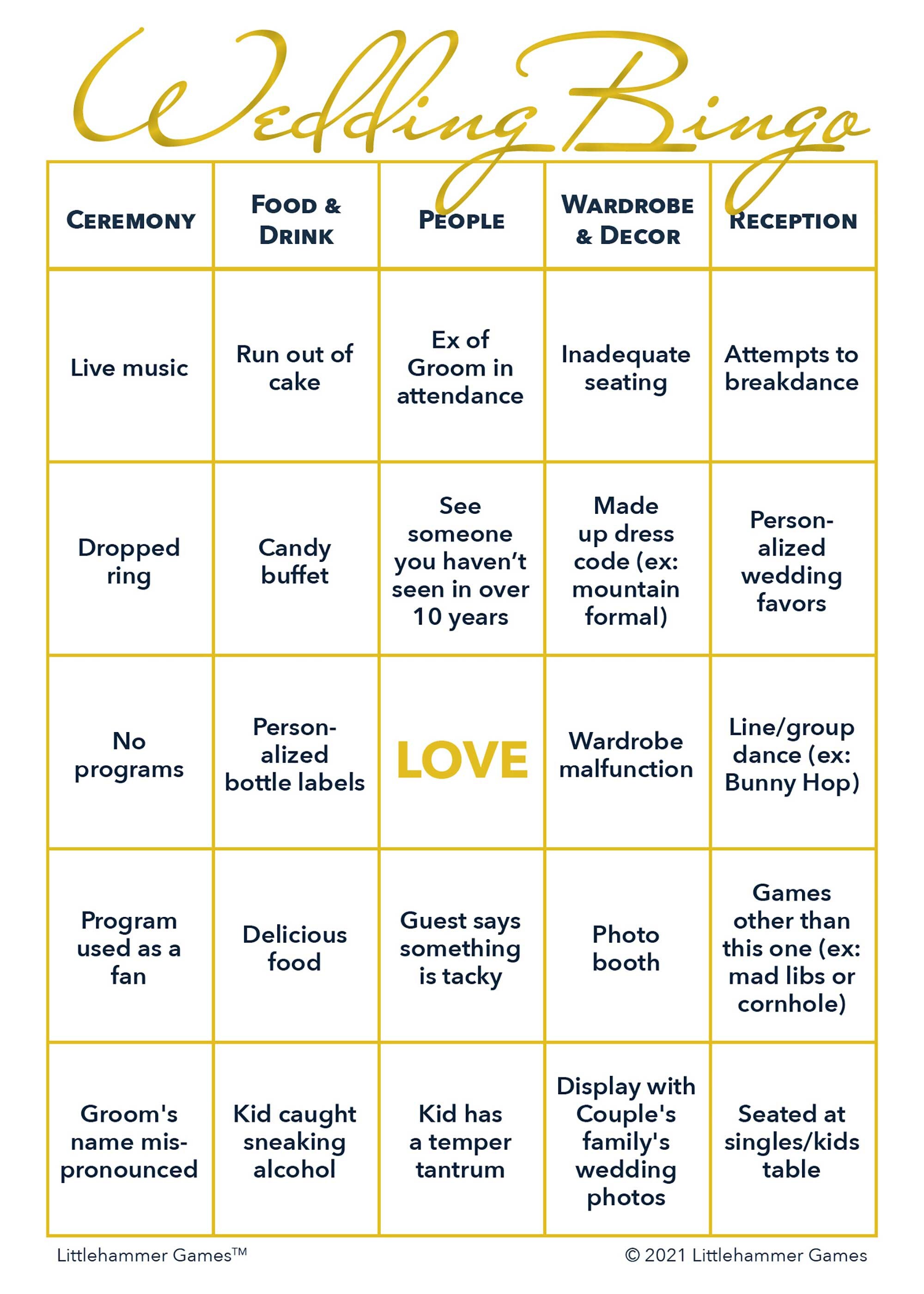 50 Printable Wedding Bingo Game Cards 2 Grooms Edition: the - Etsy