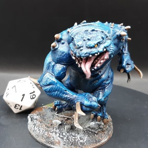 Will Paint Blue Slaad Monster Miniature | Hand Painted | Dungeons and Dragons |