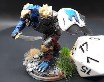 Will Paint Blue Dragonborn Fighter Paladin Barbarian Player Character Miniature | Hand Painted | Dungeons and Dragons |