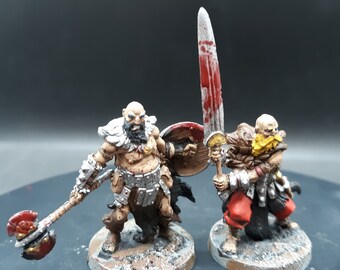 Will Paint Barbarian Blood Brothers Player Character Miniature | Hand Painted | Dungeons and Dragons |