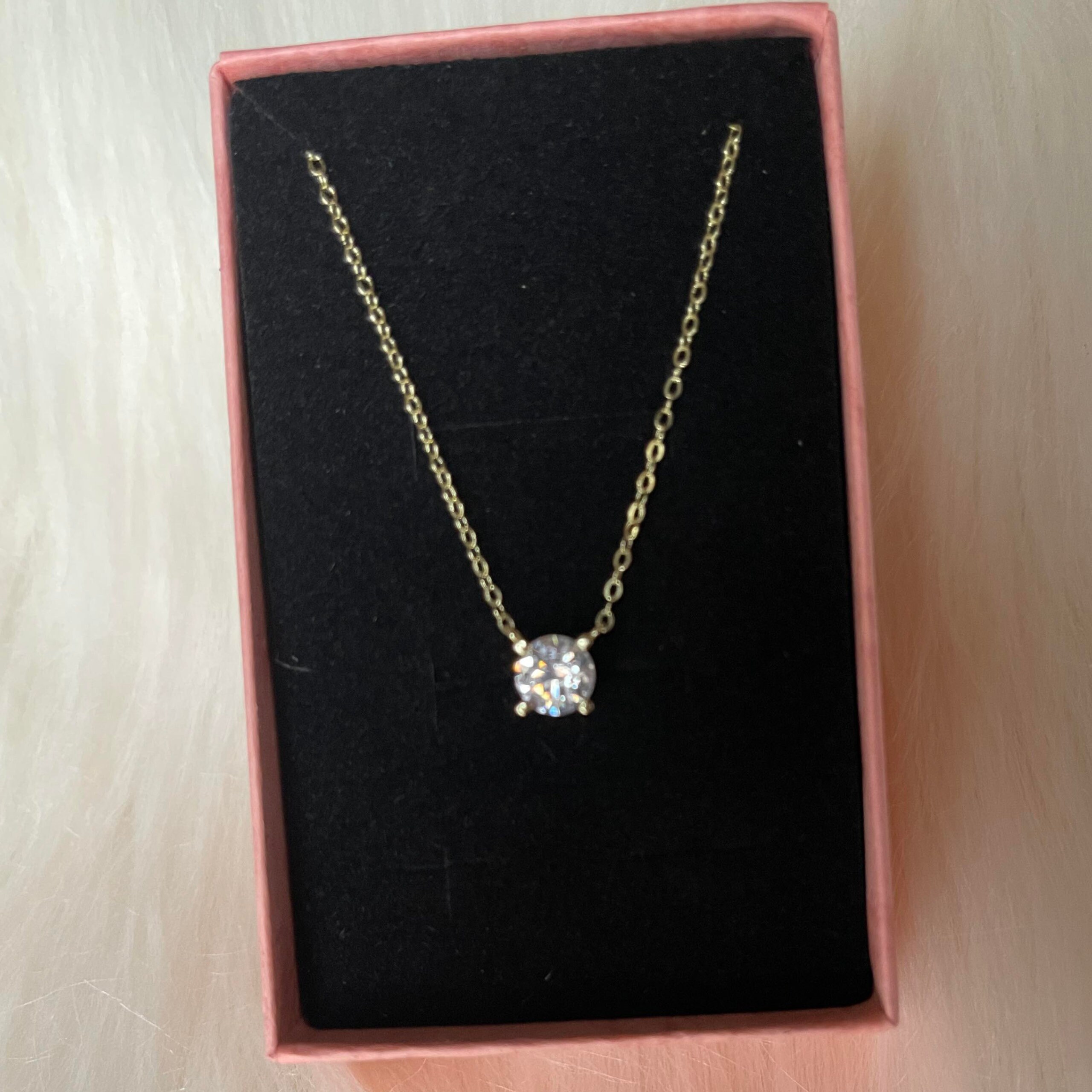 Collar De Solitario Grande De Plata 925, Delicado Collar Con Dije De Circonita Cúbica, Pequeño Colgante De Solitario De Circonita Cúbica, Collar De Solitario De Oro De 14 Quilates, Collar De Diamantes