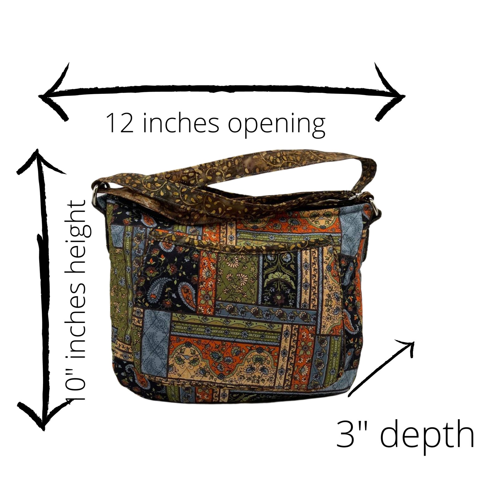 Quilted Crossbody / Shoulder Bag / Messenger Purse / Hippy Etsy