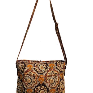 Brown Floral Crossbody Bag, Quilted Bag for Women , Casual Bag Multiple ...