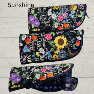 Estuche acolchado con diseño floral para gafas: Estuche acolchado con cremallera para gafas de sol