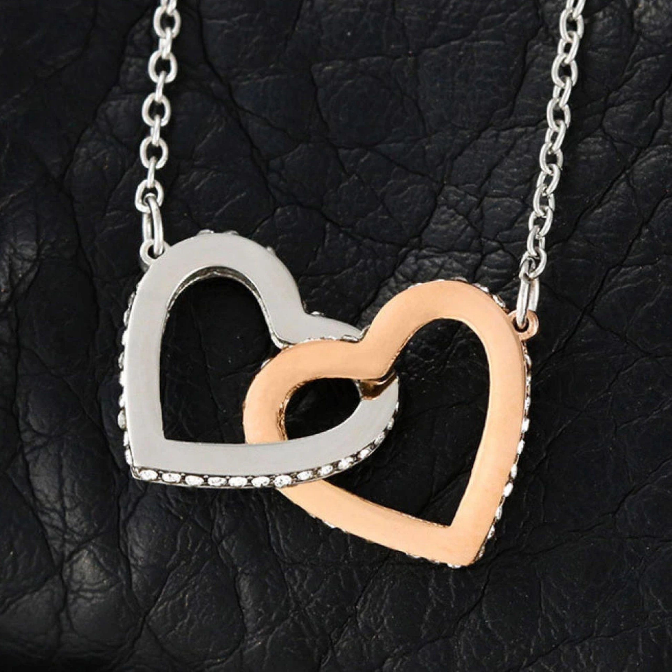 Collier "To My Mom" Cœur Pendentif - Acier Inoxydable, Zircone Cubique, 50cm, Cadeau Maman