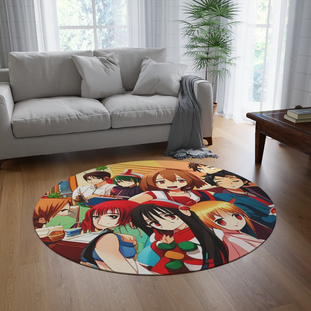 Round Anime Rug Unique Original Design Makes for Unique Etsy