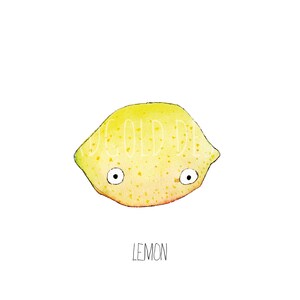 Lemon nursery art download, nursery print download, nursery fruit print, lemon fruit watercolor print, baby nursery decor, kids room wall image 3