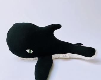 Big Whale Stuffed Animal Toni | Cotton Plush Toy | Handmade Baby Gift | Scandinavian Nursery
