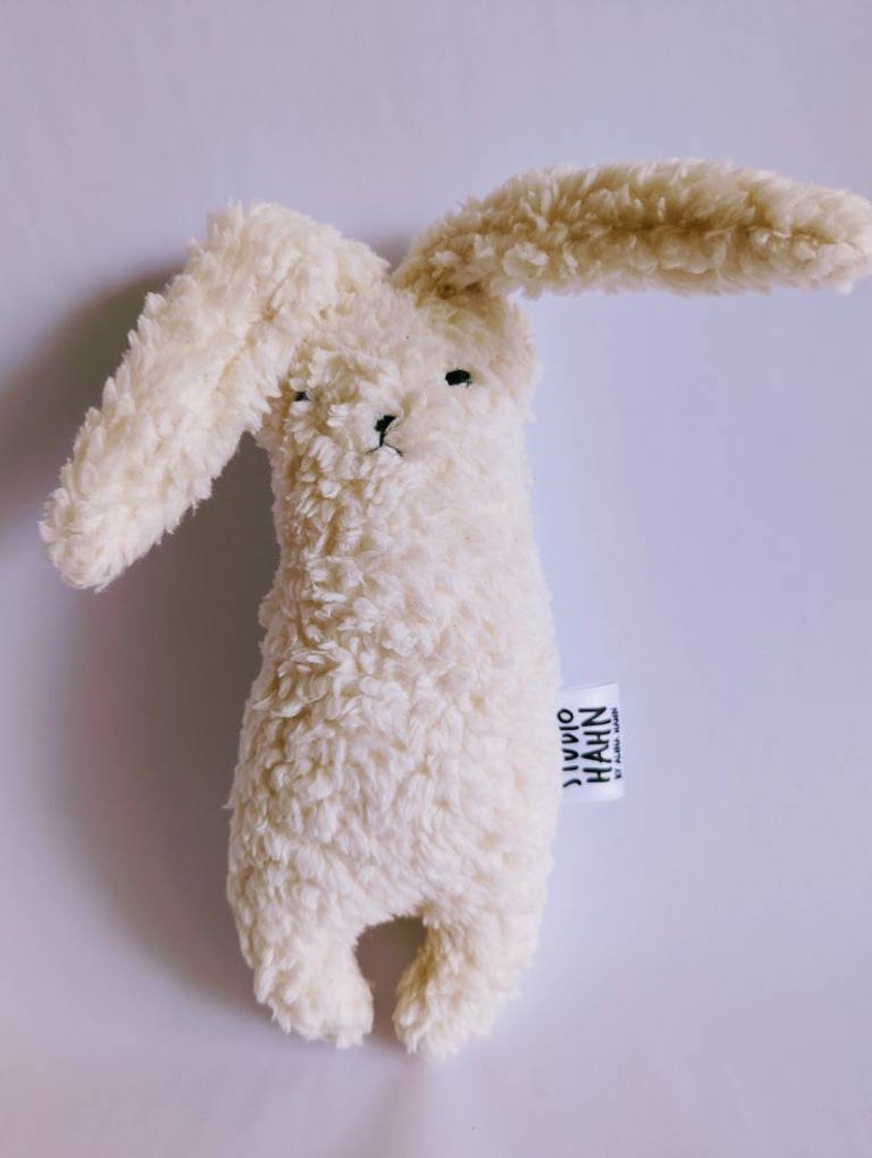 Stuffed toy rabbit Rambo organic stuffed animal, beige plush toy, baby pillow gift, Scandinavian nursery decoration, children's toy image 4