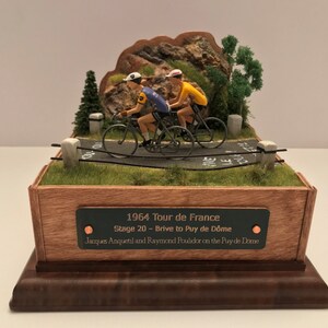 The Battle on the Puy de Dôme - Anquetil and Poulidor Rivalry - 1964 Tour de France VeloVignette - Diorama Art
