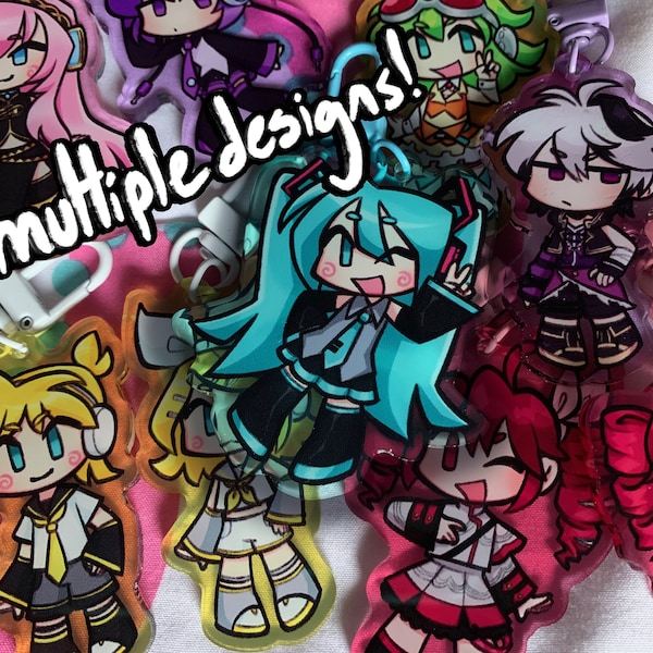 vocaloid charms! acrylic 2.5” keychains