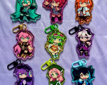 vocaloid charms! acrylic 2.5” keychains