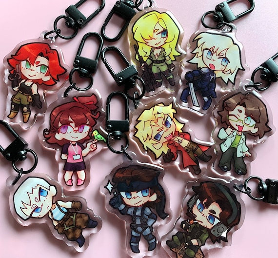metal gear solid 1 & 2 acrylic charms