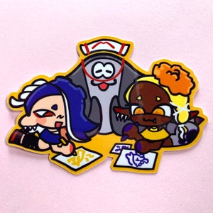 deep cut doodles | splatoon 3 vinyl 3 x 2&quot; sticker