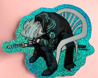 vergil’s plastic chair | 2.5x2.5” glitter holographic stickers