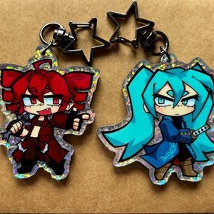 devil may sing | vocaloid devil may cry 2.5" holographic charms